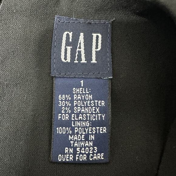 Vintage Y2K Gap Dress Women Size 1 Small Black Sheath Mini Office Siren Career - Picture 8 of 10